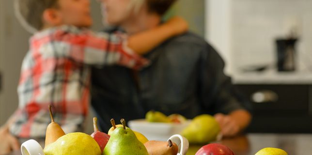 Pears with mother and son