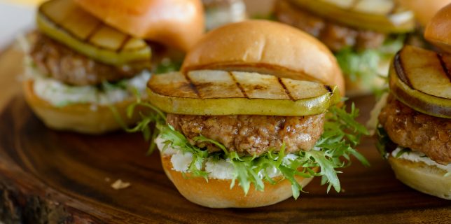 turkey burger grilled pear sliders